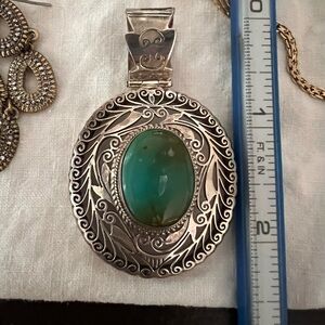 Sterling & turquoise large pendant